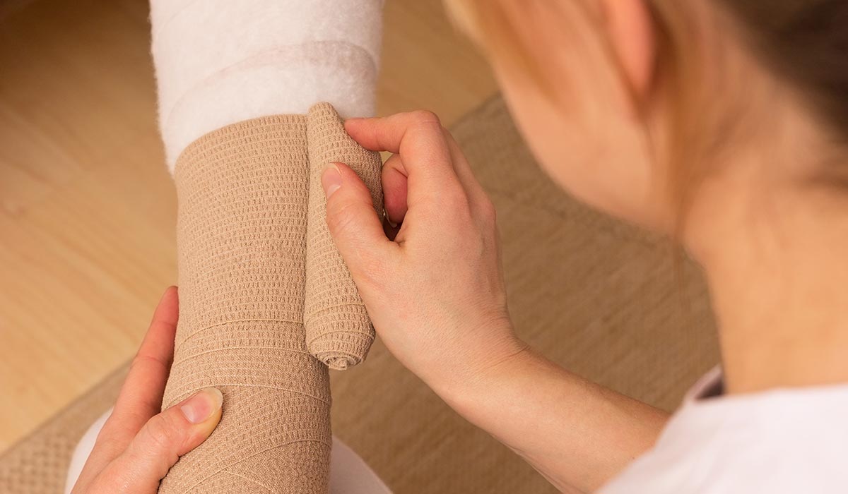 Wunde Kompressionsdruckverband