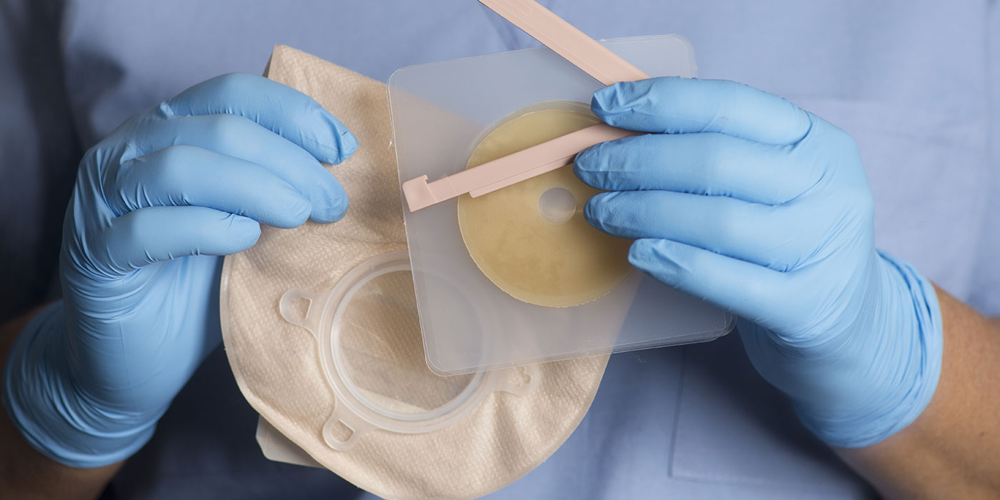 Stoma Beutel und Platte